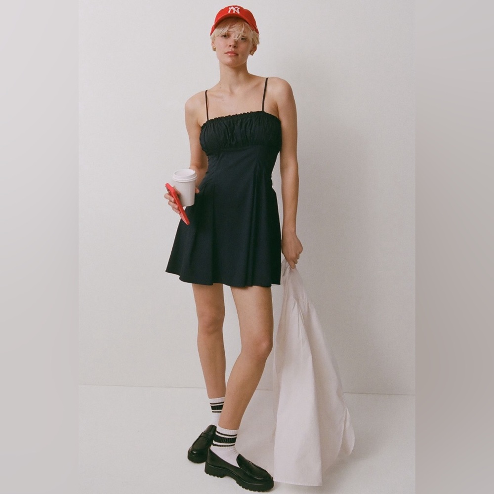 ✨ Anthropologie Ruched Pleated Flare Dress Sz 12